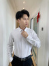萊克斯頓七夕禮物襯衫男【商場(chǎng)同款】男裝春秋三防面料免燙長(zhǎng)袖襯衫男 白色 M 曬單實(shí)拍圖