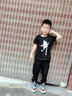酷系（Cuulrite）兒童舞蹈服男童演出服專(zhuān)業(yè)T恤套裝現代舞服練功服男生拉丁舞服裝 黑色圓領(lǐng)短袖+蘿卜褲 120 身高115-125cm 曬單實(shí)拍圖