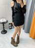 爾山集美拉德棕色馬丁靴女秋冬季靴子厚底堆堆女短靴百搭時(shí)尚靴子 深棕色 37 曬單實(shí)拍圖