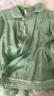 茶·愫【古韻青瓷】puretea茶愫蕾絲娃娃領(lǐng)襯衫女牡丹刺繡上衣2024秋新 青色 S 曬單實(shí)拍圖