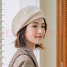 吉米葉子帽子女秋冬季百搭千鳥(niǎo)格貝雷帽韓版女潮英倫蓓蕾畫(huà)家帽子冬天 乳白色 均碼 M(56-58cm) 曬單實(shí)拍圖