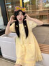 戀的連衣裙夏季2024新款法式長(cháng)裙學(xué)生少女高中初中生女生衣服裙子夏天 時(shí)尚韓版圖片色 均碼（可備注碼數） 曬單實(shí)拍圖