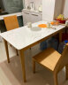 林氏家居实木餐桌椅组合奶油风岩板餐桌家用四方桌子欧式饭桌家具LH628 无抽屉|橡胶木腿-1.4米餐桌 实拍图