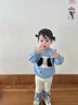 幼歌（YOUGE）嬰幼兒冬季新款寬松動(dòng)物毛絨玩偶毛衣加絨打底褲套裝潮 天空藍(lán)上衣 80 cm 曬單實(shí)拍圖