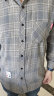 卡帝乐鳄鱼（CARTELO）长袖衬衫男春秋季休闲衬衣男士格子条纹打底衫男装衣服 灰色 XL 晒单实拍图