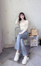 HMRSV微喇瑜伽褲女健身緊身提臀速干高腰顯瘦緊身運動(dòng)瑜伽服外穿喇叭褲 灰湖藍 2XL 曬單實(shí)拍圖