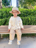 幼歌（YOUGE）嬰幼兒秋季新款軟萌小熊毛衣開衫溫暖防風柔軟舒適外套 杏仁白 90 cm 曬單實拍圖