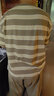 頂瓜瓜睡衣情侶短袖七分褲純棉條紋家居服套裝圓領(lǐng)睡衣 雀灰綠條男 180 曬單實(shí)拍圖