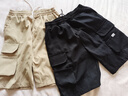 nasawassup2024潮牌高街vibe風(fēng)口袋裝飾休閑短褲男夏季美式寬松工裝五分褲子 黑色+杏色-2件裝【DK114-HMFS】 2XL 【建議140-160斤】 曬單實(shí)拍圖