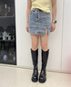 星期六黑色長筒靴女靴2025春高筒靴粗跟厚底瘦瘦靴后拉鏈騎士靴子女 棕色 37 曬單實拍圖