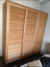 安家木業(yè) 實(shí)木衣柜北美黑胡桃木輕奢原木家用大容量收納柜百葉推拉門(mén)衣櫥 紅橡木（180x60x210） 帶輔材 曬單實(shí)拍圖