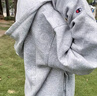 Champion冠軍簡(jiǎn)約加絨連帽衛(wèi)衣女純色基礎(chǔ)款休閑外套 淺灰色 L  曬單實(shí)拍圖