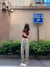 LDBE酒紅色吊帶背心女夏季外穿辣妹風(fēng)2024爆款美式復(fù)古無(wú)袖上衣打底衫 酒紅色 L 曬單實(shí)拍圖