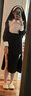 堂峻修女cos服緊身服萬(wàn)圣節性感變裝修女服裝修女變裝同款cosplay 修女服裝+頭飾+絲襪+十字架+安全 L 曬單實(shí)拍圖