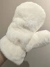 雪倫朵露比保暖手套冬季女加絨加厚連指全包冬天防風(fēng)防凍手套學(xué)生掛脖 白色 曬單實(shí)拍圖
