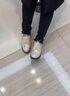 卡帝樂(lè)鱷魚(yú)（CARTELO）真皮女鞋軟皮舒適單鞋女2025新款系帶小皮鞋粗跟厚底春秋大碼鞋子 米白色頭層牛皮【加絨里】 35 曬單實(shí)拍圖