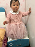 戴維貝拉（DAVE＆BELLA）女孩紗裙春秋裙子女童連衣裙兒童公主裙秋裝周歲禮服女?huà)雰号?粉色 100 cm（建議身高90-100cm） 曬單實(shí)拍圖