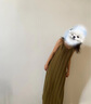 朵朵·可可秋冬季新款保暖半邊絨吊帶長(cháng)裙女外套家居服兩件套裝 苔蘚綠 M (160) 曬單實(shí)拍圖