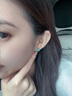 timebetter帕拉伊巴合成銀耳釘女小眾高級(jí)感浪漫水滴耳環(huán)輕奢霓虹藍(lán)綠色鮮亮 銀耳釘/主石尺寸約6*8mm 925銀材質(zhì) 曬單實(shí)拍圖