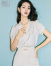 晚白緞面提花短袖襯衫女2025夏款氣質(zhì)簡約純色百搭通勤淑女顯瘦襯衣 米白色 S 曬單實拍圖