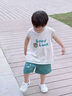 幼歌（YOUGE）嬰幼兒夏季新款小熊涼感無袖背心寬松柔軟透氣短褲套裝 水墨綠短褲 110 cm 曬單實拍圖