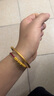 CRD克徠帝黃金手鐲古法元寶紋手鐲實(shí)心足金999素圈鐲子節日禮物 35.05g 56# 曬單實(shí)拍圖