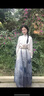 韓璐嬌（hanlujiao）馬面裙全套新中式連衣裙女裝2024春秋新款國風改良旗袍明制漢服女 白色立領(lǐng)襯衣+書法馬面裙 M 曬單實拍圖
