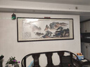 望詠新中式客廳裝飾畫書房純手繪山水畫沙發(fā)背景墻壁畫辦公室掛畫 望云樓【圓角柏木】胡桃色 216*86【博物館級(jí)裱框】 曬單實(shí)拍圖