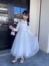 小咔衣濃兒童禮服公主裙花童蓬蓬紗女孩長(cháng)袖主持人女童鋼琴演奏演出服秋冬 白色長(cháng)款 120 曬單實(shí)拍圖
