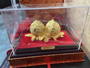 法帝班奧 FADYBORL福壽雙全壽桃擺件絨沙金工藝品送爺爺奶奶老人生日禮物祝賀壽禮品 大號福壽雙全 曬單實(shí)拍圖