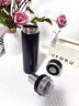 明鹿德國保溫杯高端一鍵開(kāi)蓋男女茶水分離316水杯節日禮物送男女朋友 睿智黑316內膽 500ml 曬單實(shí)拍圖