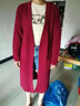 皮爾卡丹2025秋冬新款開(kāi)衫外套女中長(zhǎng)款長(zhǎng)款韓版過(guò)膝針織外搭寬松毛衣披肩 酒紅色 S 曬單實(shí)拍圖