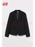 H&M女裝西裝夏季時(shí)尚通勤法式修身商務(wù)正裝干練西服外套0988242 黑色 170/100 曬單實(shí)拍圖