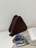 星昌旺夏季新款潮流韓版潮流個(gè)性奶酪三角形包2024洋氣ins單肩斜挎包 咖色 曬單實(shí)拍圖