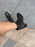 NINE WEST/玖熙方頭拉鏈短筒靴女高跟酷颯彈力瘦瘦靴 NG434037KK 黑色36 曬單實拍圖