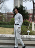 威可多（VICUTU）【小冰褲二代】男士夏潮流休閑褲輕薄舒彈橙標商務(wù)長褲 灰白（休閑褲） 35 曬單實拍圖