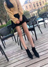 凱利 蕾莉（KELLY REILL）品牌小短靴女2025秋新款貓跟小跟鞋中跟裸靴尖頭細(xì)跟高跟鞋及踝靴 黑色7cm單里 34 (220mm) 曬單實拍圖
