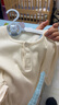 童泰（TONGTAI）寶寶內(nèi)衣套裝春秋季男童女童長(zhǎng)袖衣服家居服內(nèi)衣秋衣秋褲坑條 米白 80 cm 曬單實(shí)拍圖