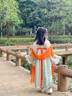 愛(ài)寶適兒童漢服六一女童夏裝中國風(fēng)古裝女孩兒童節禮物漢服唐裝連衣裙 風(fēng)鳶紗裙 140 碼【建議身高130-140cm】 曬單實(shí)拍圖