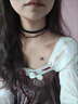 昂比熊黑色choker頸鏈項圈女頸帶輕奢小眾感鎖骨鏈chocker項鏈配飾 黑色三角形項鏈 曬單實拍圖