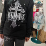安初夏連帽衛衣男生休閑套裝春秋季新款寬松衣服男裝青少年潮牌三件套 常規 【3件套】十字架衛衣黑+扎 XL 曬單實(shí)拍圖