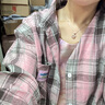 妙奕嘉粉色格子襯衫女外套夏季衣服新款薄款襯衣洋氣上衣開(kāi)衫女款慵懶風(fēng) 復(fù)古粉色撞色格子襯衫 XL 【建議110-120斤】 曬單實(shí)拍圖