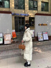 蝶嬌諾（DIEJIAONUO）羽絨棉服女裝冬季新款韓版加厚棉衣過膝寬松休閑大被子外套面包服 米白色 M 曬單實拍圖