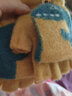雪茜曼兒童手套女童加厚保暖針織手套男孩卡通提花恐龍翻蓋手套 曬單實(shí)拍圖