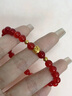 中國黃金（CHINA GOLD）小福袋黃金手鏈女足金紅瑪瑙手串生日禮物送女友老婆結婚紀念日 足金大福袋手串 曬單實(shí)拍圖