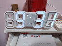 詩(shī)悅兔ins簡(jiǎn)約臺式3D數字鐘LED電子時(shí)鐘usb插電掛墻立體鬧鐘 白框白燈-LED鐘 曬單實(shí)拍圖