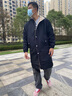 洛夫倫春季新款風(fēng)衣男中長款大衣過膝撞色外套歐美風(fēng)潮流披風(fēng)男士派克服 深灰色 3XL （適合175-210斤） 曬單實拍圖