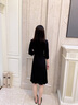 芭妃婭2025夏季連衣裙氣質(zhì)女神范高級(jí)感時(shí)尚洋氣減齡職場(chǎng)通勤女裝工作服 黑色七分袖連衣裙 M 曬單實(shí)拍圖
