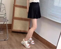 達芙妮（DAPHNE）軟底運動涼鞋女2025新款夏季彩虹厚底黑色魔術(shù)貼百搭羅馬沙灘鞋 黑色 跟高6厘米 37 標準碼 曬單實拍圖