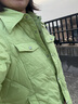 鴨鴨（YAYA）【反季】輕薄羽絨服女款新款襯衫領(lǐng)休閑內搭保暖防寒羽絨外套HY 牛油果綠 S 曬單實(shí)拍圖